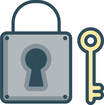 icon of padlock and key